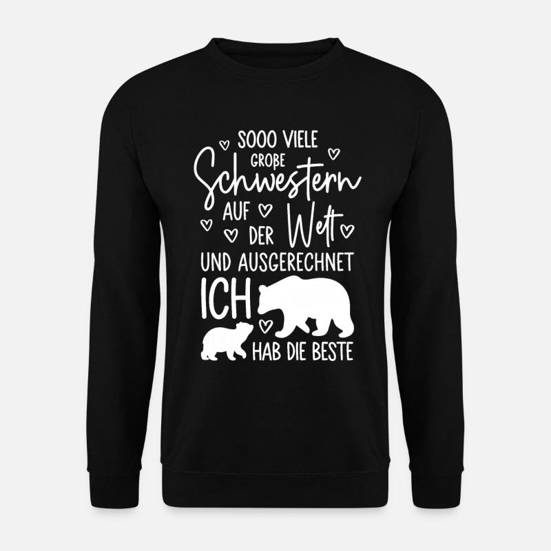 So viele Schwestern Eisbären Beste große Schwester - Unisex Pullover - Schwarz