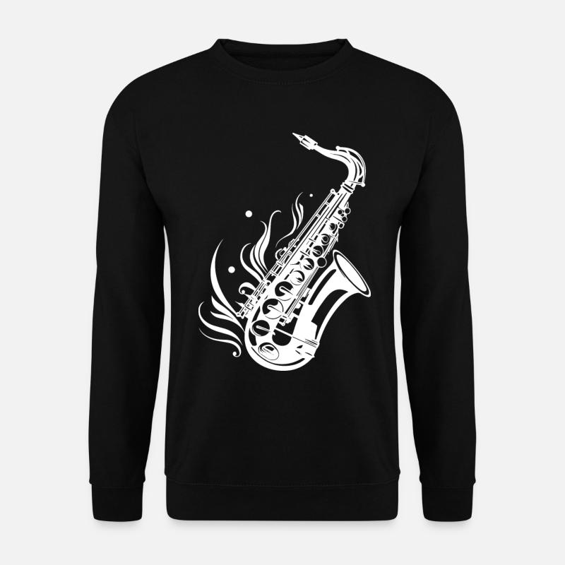 Saxophon Skizze - Unisex Pullover - Schwarz