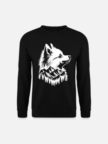 Pomeranian Dog Mountain - Unisex Sweatshirt - black