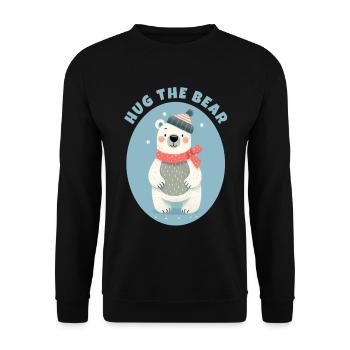 Hug the Teddy Bear - Unisex Sweatshirt - black - Front - Alina (178cm) & Michal (187cm)
