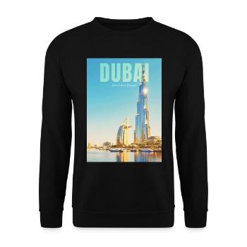 Horizon de Dubaï – Métropole du désert - Sweat-shirt Unisexe - noir - Devant - Alina (178cm) & Michal (187cm)