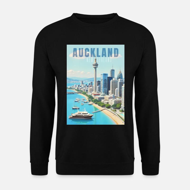 Auckland Skyline - Unisex Pullover - Schwarz