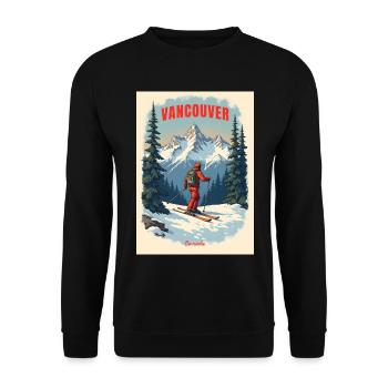 Vancouver Mountain Scenery - Unisex Sweatshirt - black - Front - Alina (178cm) & Michal (187cm)