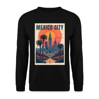 Mexiko-Stadt – Zócalo und Aztekische Geschichte - Unisex Pullover - Schwarz - Vorne - Alina (178cm) & Michal (187cm)