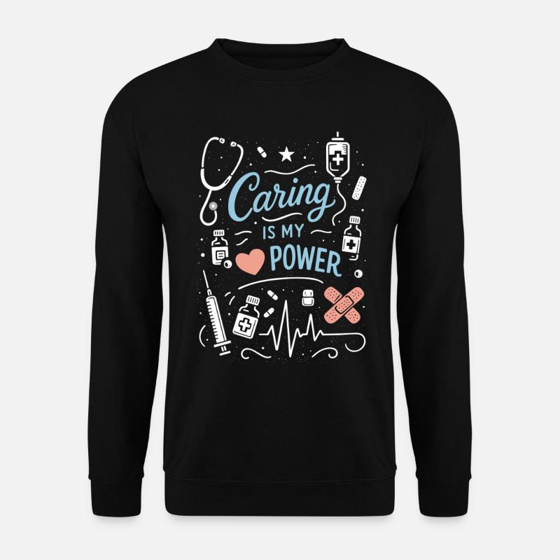 Pflege Beruf Caring is my Power - Unisex Pullover - Schwarz