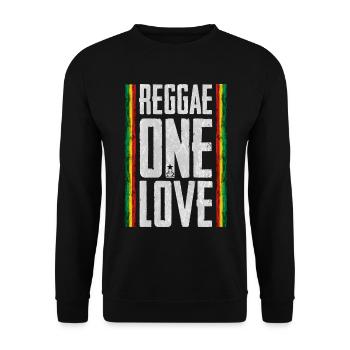 Reggae Love Design with Banner - Unisex Sweatshirt - black - Front - Alina (178cm) & Michal (187cm)