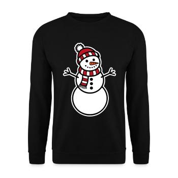 Schneemann - Unisex Pullover - Schwarz - Vorne - Alina (178cm) & Michal (187cm)