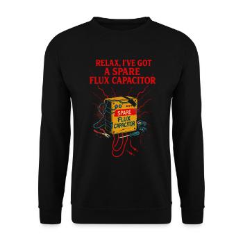 Spare Flux Capacitor Retro Tech Mystery Shirt - Unisex Sweatshirt - black - Front - Alina (178cm) & Michal (187cm)