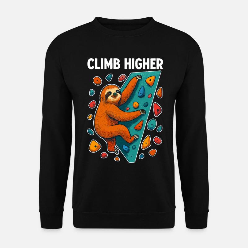 Bouldern Faultier Klettern Geschenk - Unisex Pullover - Schwarz