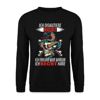 I don't argue - I just explain... - Unisex Sweatshirt - black - Front - Alina (178cm) & Michal (187cm)