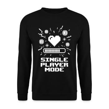 Single Player Mode Gamer Heart - Unisex Sweatshirt - black - Front - Alina (178cm) & Michal (187cm)