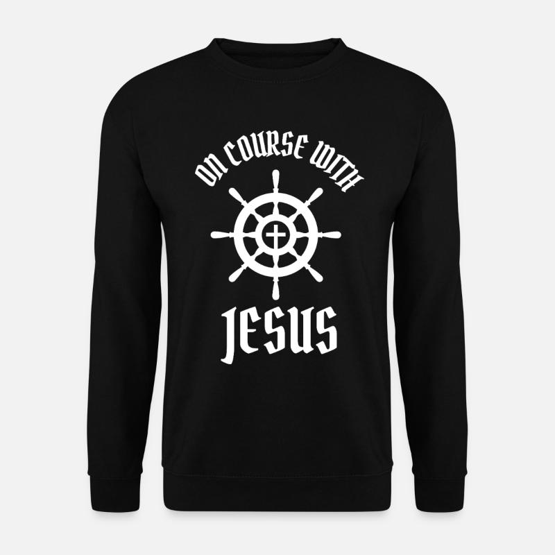ON COURSE WITH JESUS - Unisex Pullover - Schwarz
