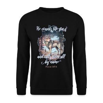 Wolf Christlich - Unisex Pullover - Schwarz - Vorne - Alina (178cm) & Michal (187cm)