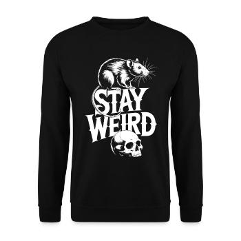 Stay Weird Rat - Unisex Sweatshirt - black - Front - Alina (178cm) & Michal (187cm)