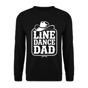 Line Dance Dad Cowboy Motif - Unisex Sweatshirt - black - Front - Alina (178cm) & Michal (187cm)