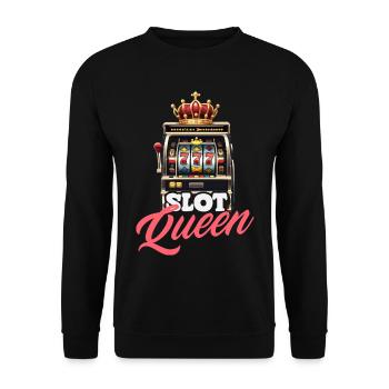 Slots Queen Casino Gambling Jackpot - Unisex Sweatshirt - black - Front - Alina (178cm) & Michal (187cm)