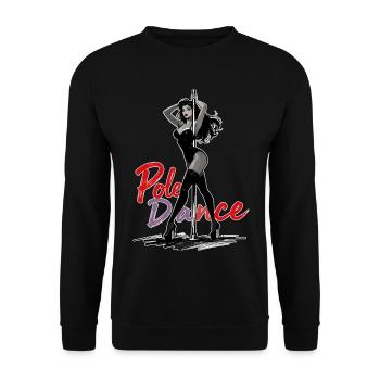 Pole Dance High Heels Silhouette in Black and White - Unisex Sweatshirt - black - Front - Alina (178cm) & Michal (187cm)