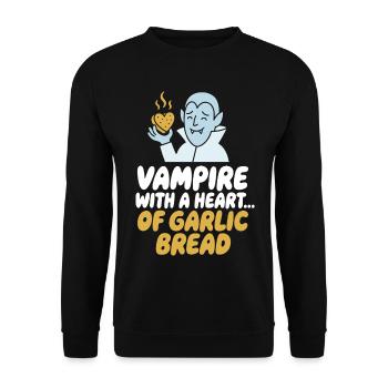 Vampire With A Heart Of Garlic - Unisex Pullover - Schwarz - Vorne - Alina (178cm) & Michal (187cm)