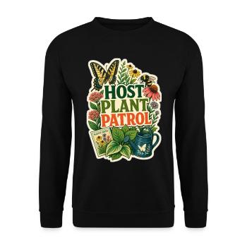 HOST PLANT PATROL Pflanzen - Unisex Pullover - Schwarz - Vorne - Alina (178cm) & Michal (187cm)