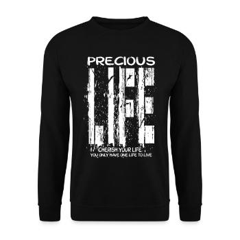 Vie précieuse - Sweat-shirt Unisexe - noir - Devant - Alina (178cm) & Michal (187cm)