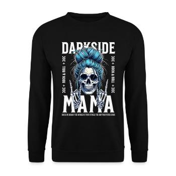 Darkside Mama Skull - Unisex Pullover - Schwarz - Vorne - Alina (178cm) & Michal (187cm)