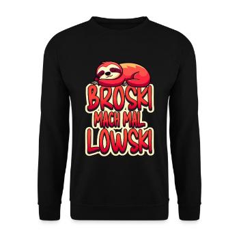 Broski Mach Mal Lowski - Unisex Pullover - Schwarz - Vorne - Alina (178cm) & Michal (187cm)