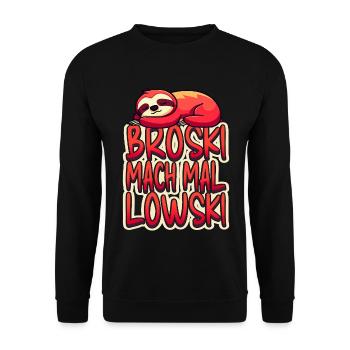 Broski Mach Mal Lowski - Unisex Pullover - Schwarz - Vorne - Alina (178cm) & Michal (187cm)