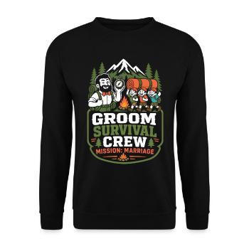 Équipe de survie du marié – Mariage missionnaire - Sweat-shirt Unisexe - noir - Devant - Alina (178cm) & Michal (187cm)