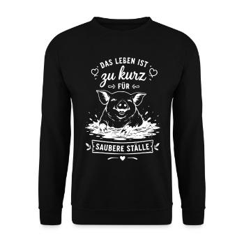 Zu kurz fürs Saubere Ställe - Unisex Pullover - Schwarz - Vorne - Alina (178cm) & Michal (187cm)
