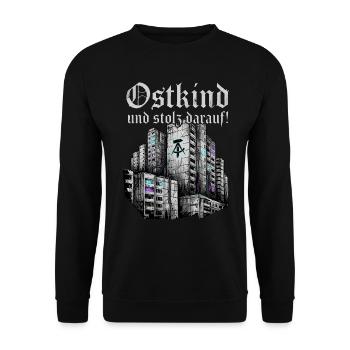 Ostkind Neon Stadt - Unisex Pullover - Schwarz - Vorne - Alina (178cm) & Michal (187cm)