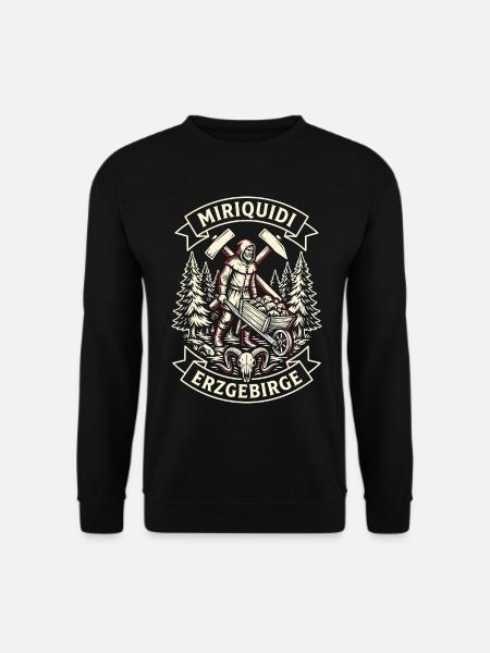 Miriquidi Erzgebirge Bergmann Bergbau Vintage - Unisex Pullover - Schwarz