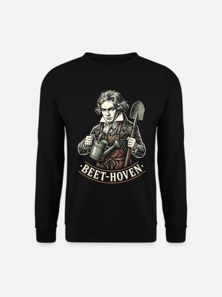 Beet-hoven Gärtner Beethoven Wortspiel - Unisex Pullover - Schwarz