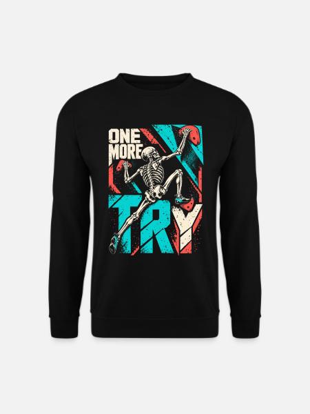 Bouldern Skelett One More Try - Unisex Pullover - Schwarz