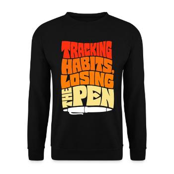 Journaling – Tracking Habits Losing the Pen - Unisex Pullover - Schwarz - Vorne - Alina (178cm) & Michal (187cm)