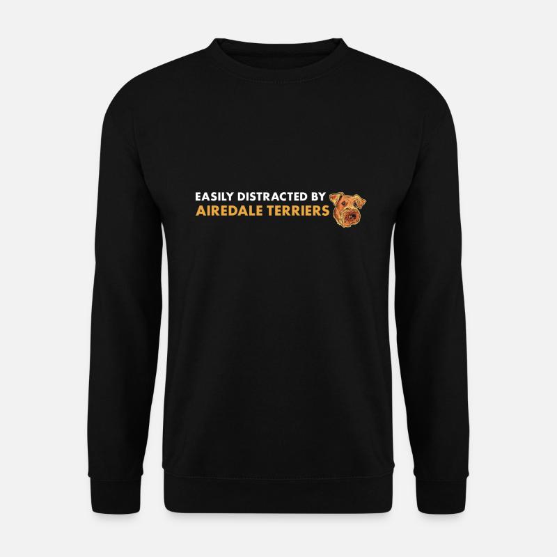 Easily Distracted By Airedale Terrier - Unisex Sweatshirt - black