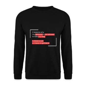 Dog: 2 reasons why my girlfriend - Unisex Sweatshirt - black - Front - Alina (178cm) & Michal (187cm)