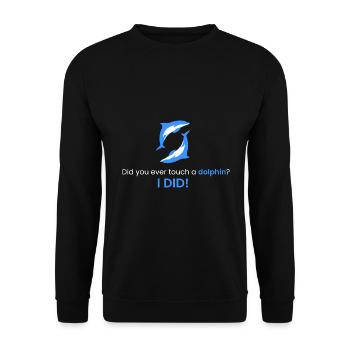 Touching a dolphin! - Unisex Sweatshirt - black - Front - Alina (178cm) & Michal (187cm)