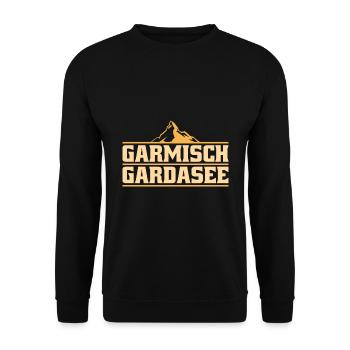 Crossing the Alps Garmisch Lake Garda - Unisex Sweatshirt - black - Front - Alina (178cm) & Michal (187cm)