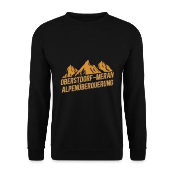 Crossing the Alps Oberstdorf Merano E5 long-distance hiking trail - Unisex Sweatshirt - black - Front - Alina (178cm) & Michal (187cm)