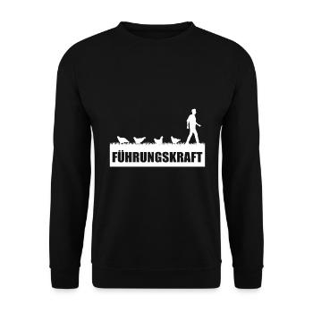 Führungskraft Hühner Landwirtschaft Retro Geschenk - Unisex Pullover - Schwarz - Vorne - Alina (178cm) & Michal (187cm)
