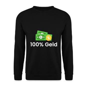 100% Geld - Unisex Pullover - Schwarz - Vorne - Alina (178cm) & Michal (187cm)