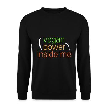 vegan power in me - Unisex Sweatshirt - black - Front - Alina (178cm) & Michal (187cm)