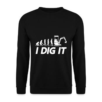 Retro Excavator Slogan Excavator Driver Construction Site - Unisex Sweatshirt - black - Front - Alina (178cm) & Michal (187cm)