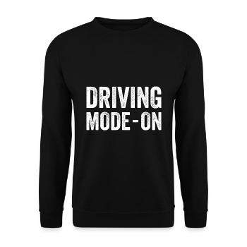 Fahrmodus Ein — Fahrprüfung Jugendlicher Fahrer - Unisex Pullover - Schwarz - Vorne - Alina (178cm) & Michal (187cm)