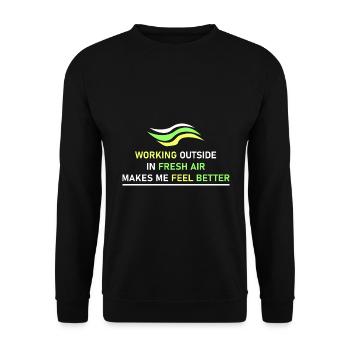 Arbeit im Freien - Unisex Pullover - Schwarz - Vorne - Alina (178cm) & Michal (187cm)