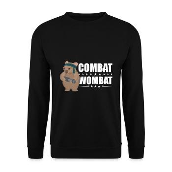 Lustiges Australischer Wombat Spruch - Unisex Pullover - Schwarz - Vorne - Alina (178cm) & Michal (187cm)