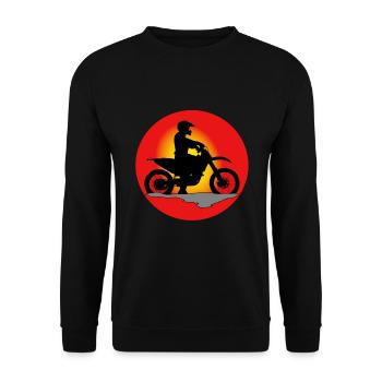 Motocross Enduro Motorrad Dirt Bike Biker Moto - Unisex Pullover - Schwarz - Vorne - Alina (178cm) & Michal (187cm)