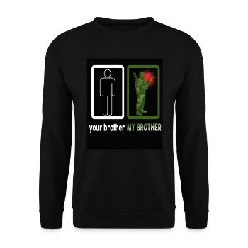 Cadeau de guerre de la marine de la police militaire des forces armées de Mariens - Sweat-shirt Unisexe - noir - Devant - Alina (178cm) & Michal (187cm)