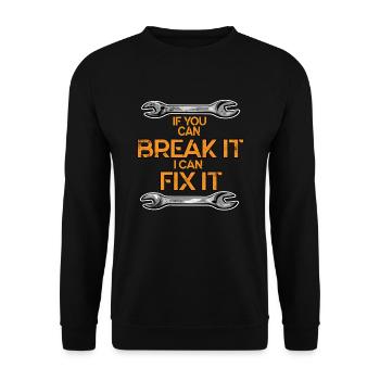 Machanic Wrench Worker Garage Industrielles Geschenk - Unisex Pullover - Schwarz - Vorne - Alina (178cm) & Michal (187cm)