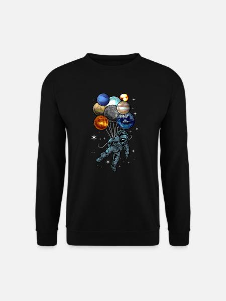 Astronaut Ballons Space Traveler Geschenk - Unisex Pullover - Schwarz